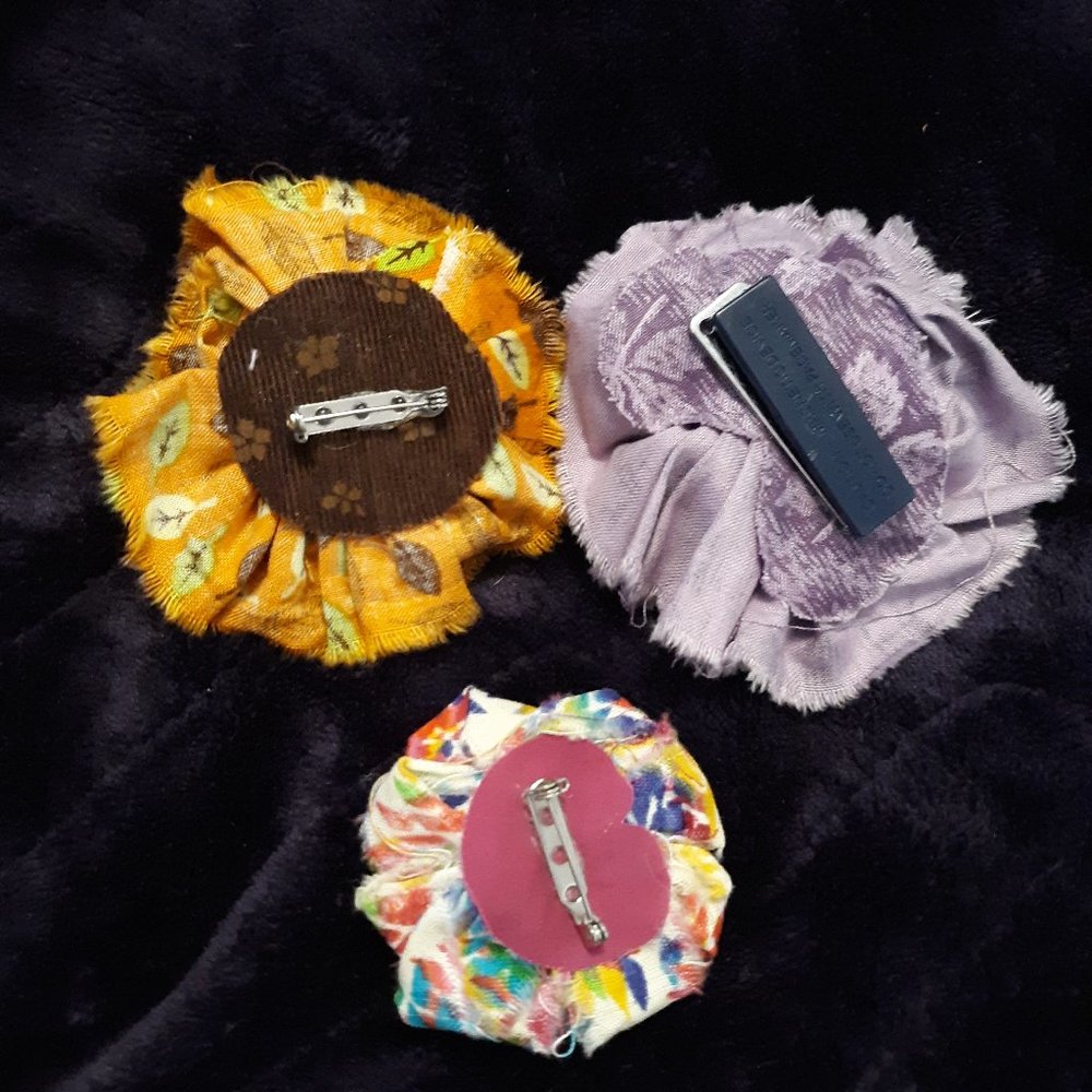 Three Vintage  Beautiful Colorful Handmade Pins - Picture 2 of 2